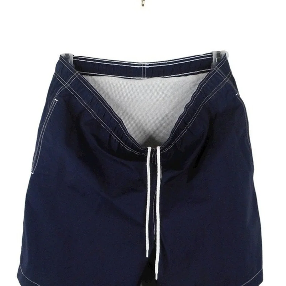Grant Thomas Mens Swim Trunks M Blue Elastic Waist Mesh Lined Pockets Drawstring